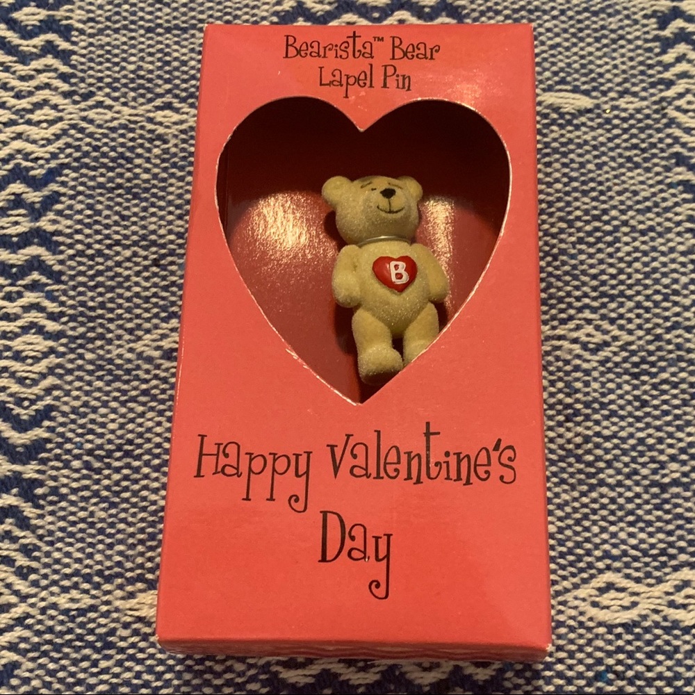 RARE Starbucks Bearista Valentines Day Lapel Pin
